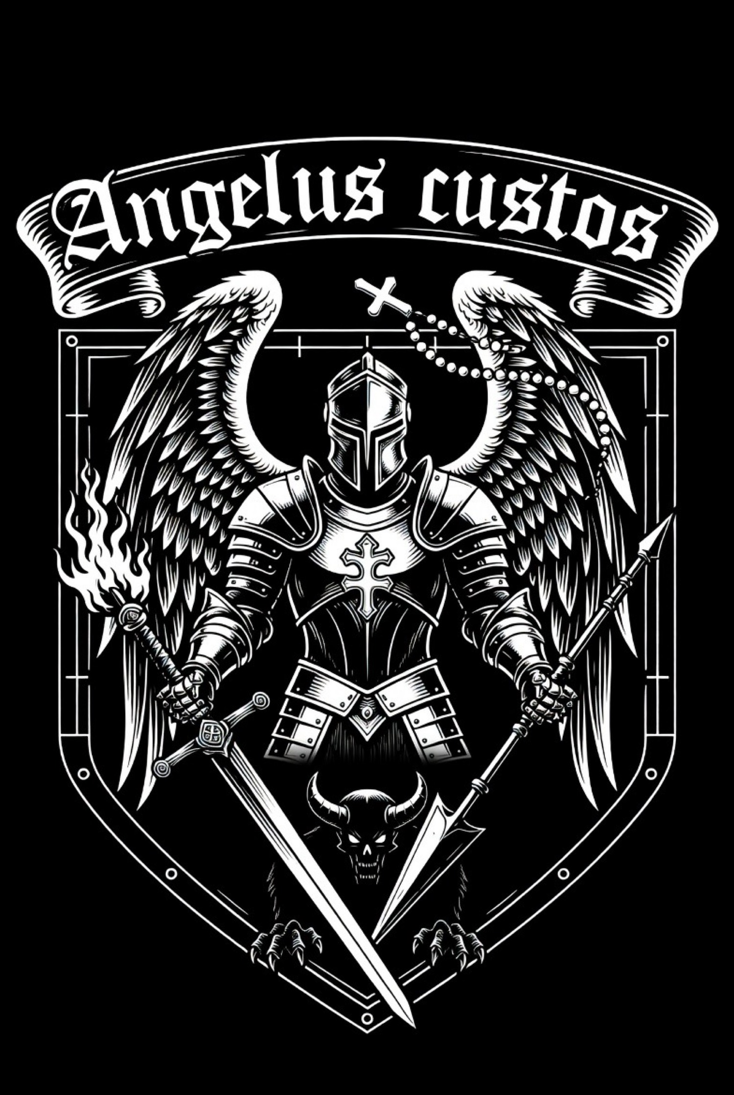 Angelus Custos: armored guardian angel crest of the Order